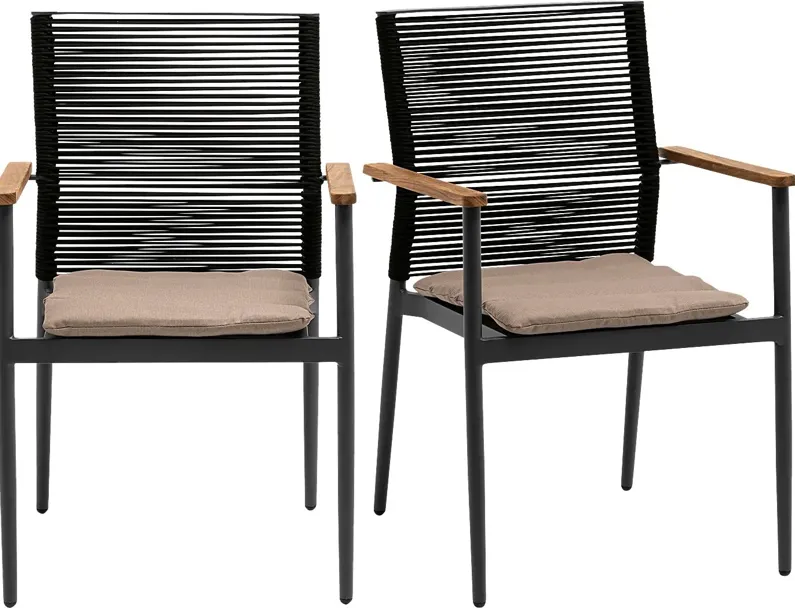 Marsalise Black Arm Chair, Set of 2