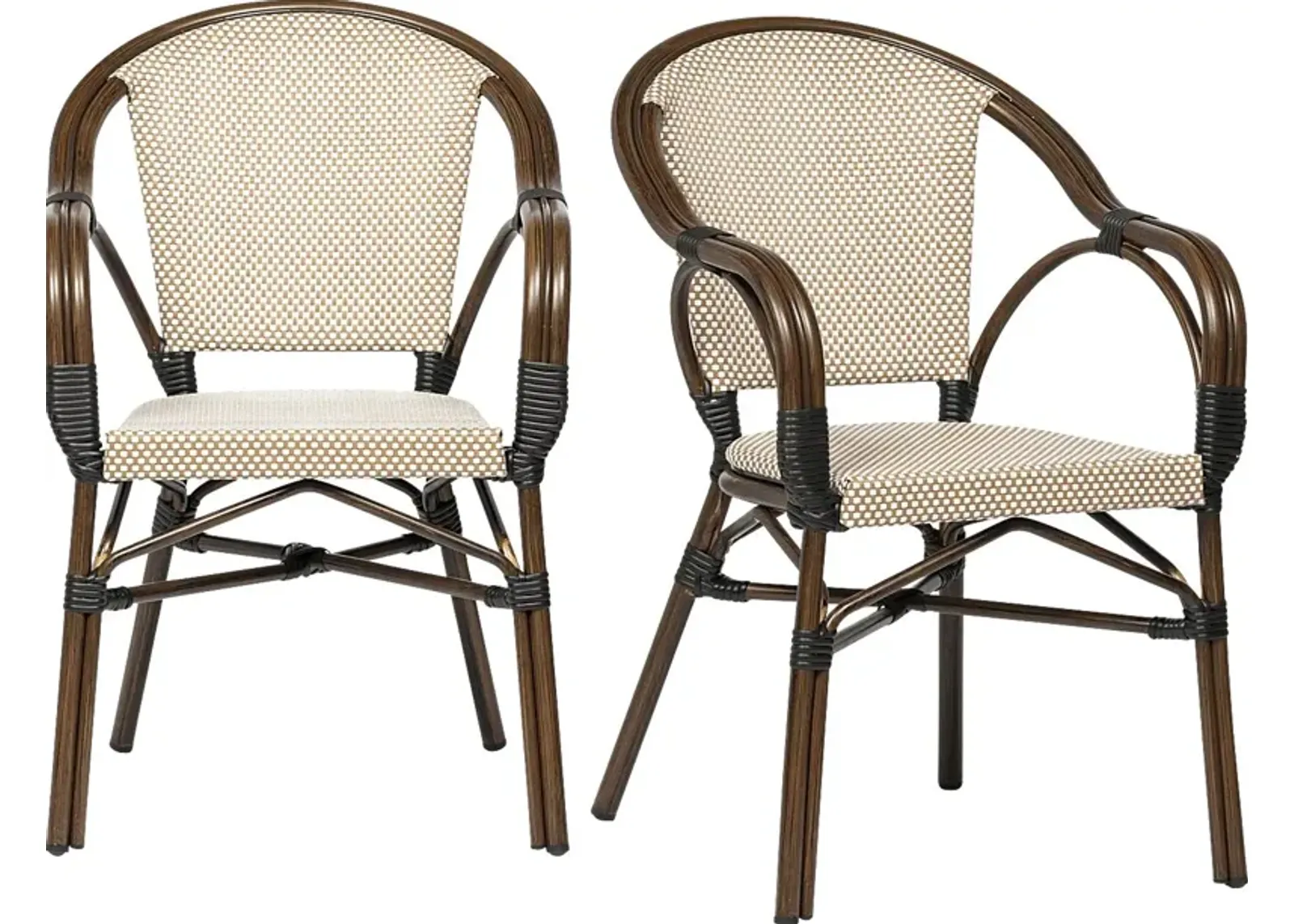 Palumbo II Brown Arm Chair, Set of 2