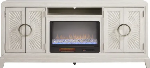 Sunside Way Sand 82 in. Console with Electric Fireplace