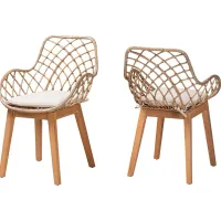 Ethacal Natural Arm Chair, Set of 2