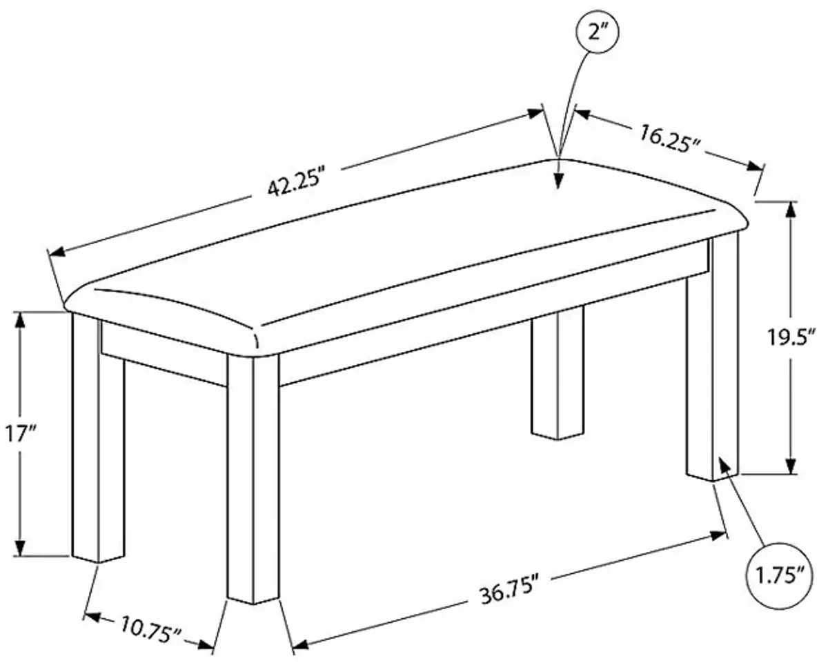 Shuptrine Brown Dining Bench