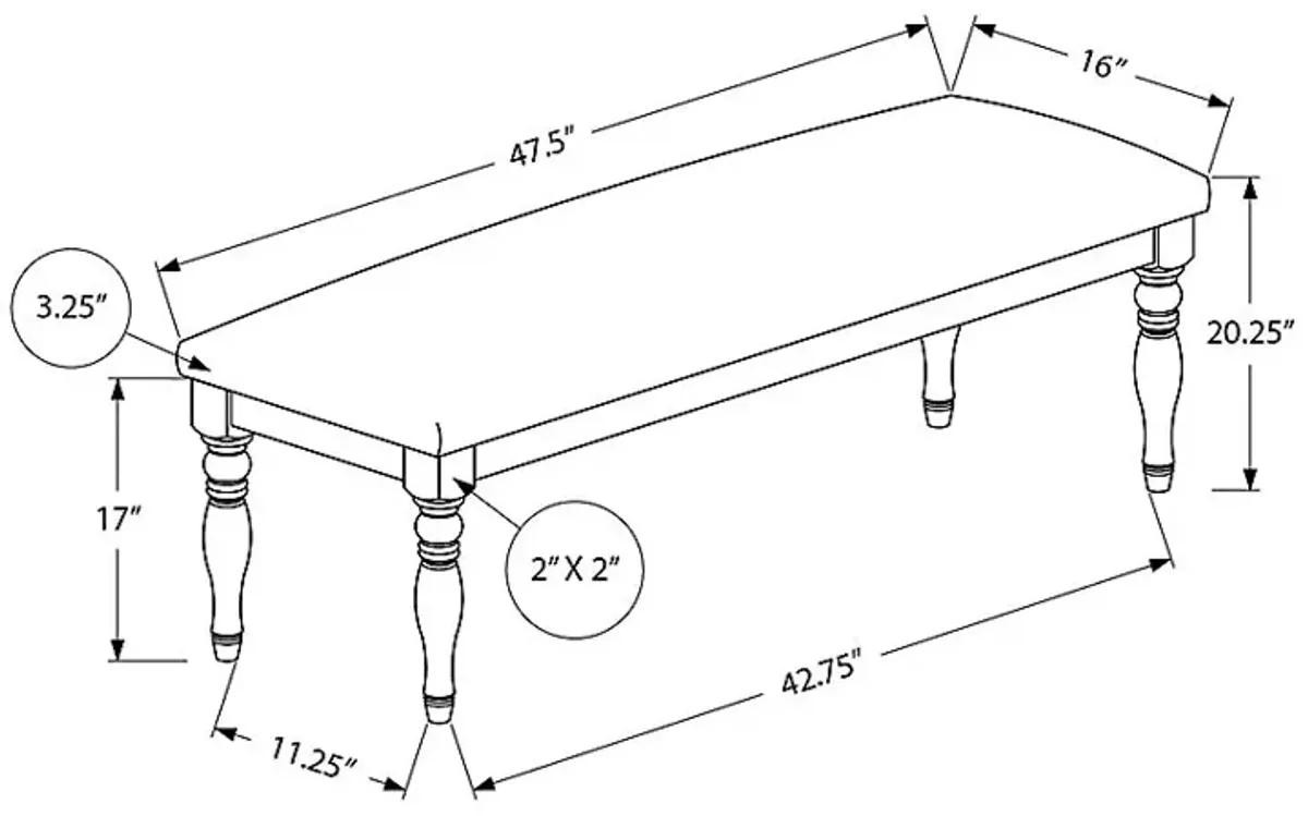 Ramstone Gray Dining Bench