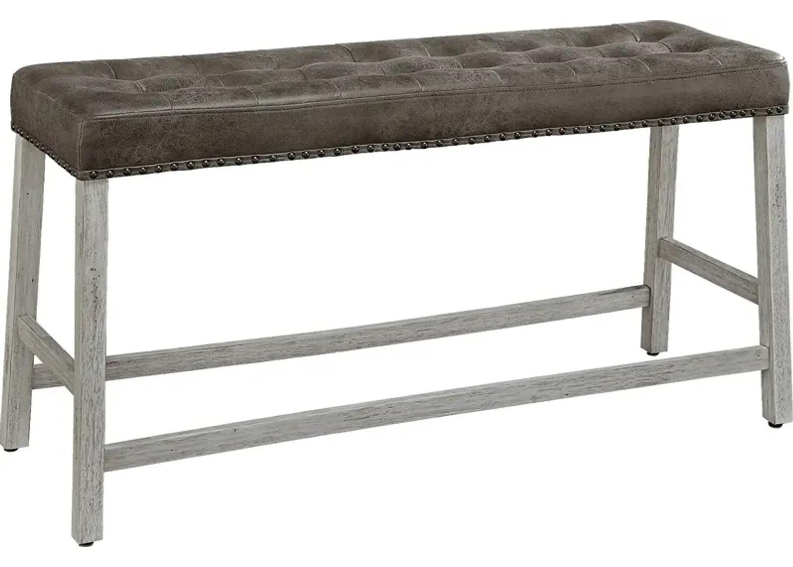 Silassie White Counter Height Bench