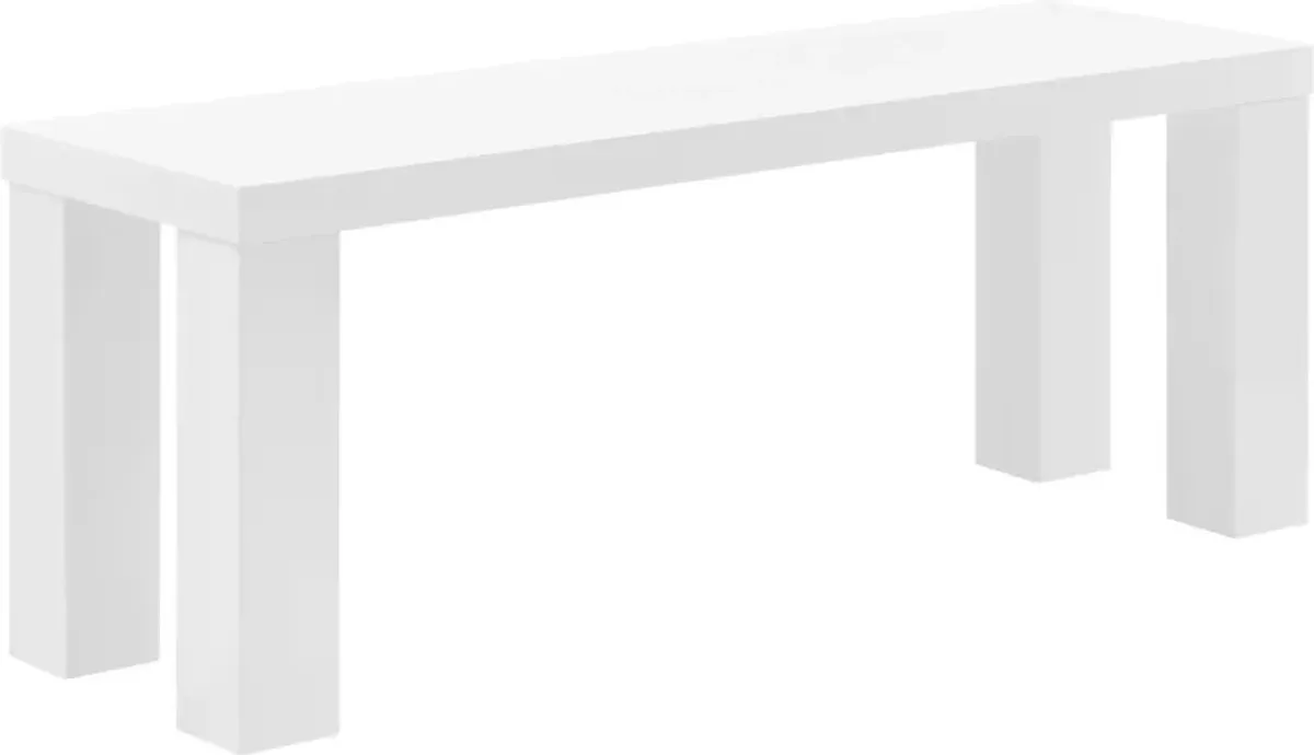 Chevae White 49 in. Dining Bench