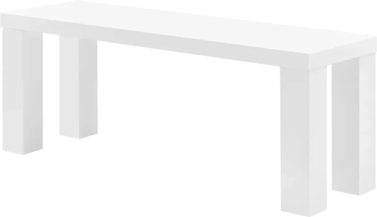 Chevae White 49 in. Dining Bench