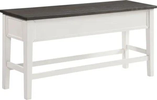 Anubis White Storage Counter Height Dining Bench
