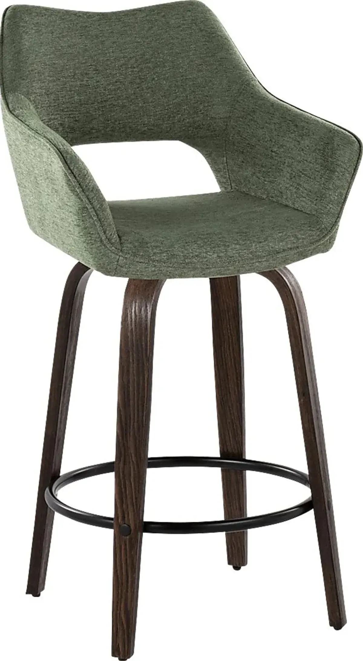 Ovur I Green Swivel Counter Height Stool, Set of 2