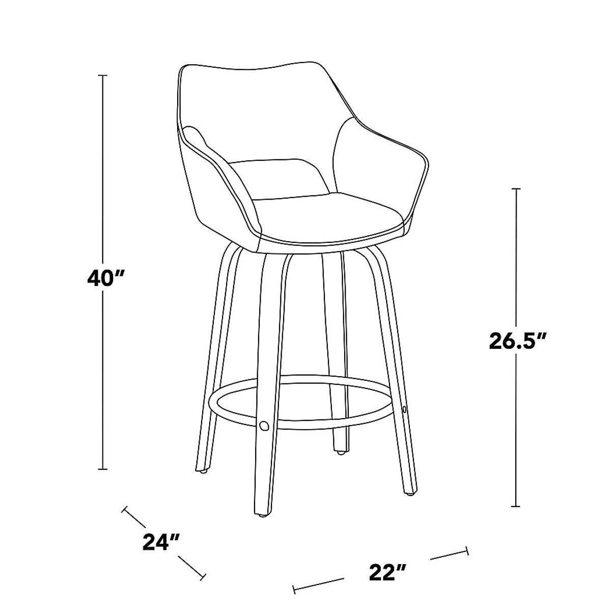 Ovur I Green Swivel Counter Height Stool, Set of 2