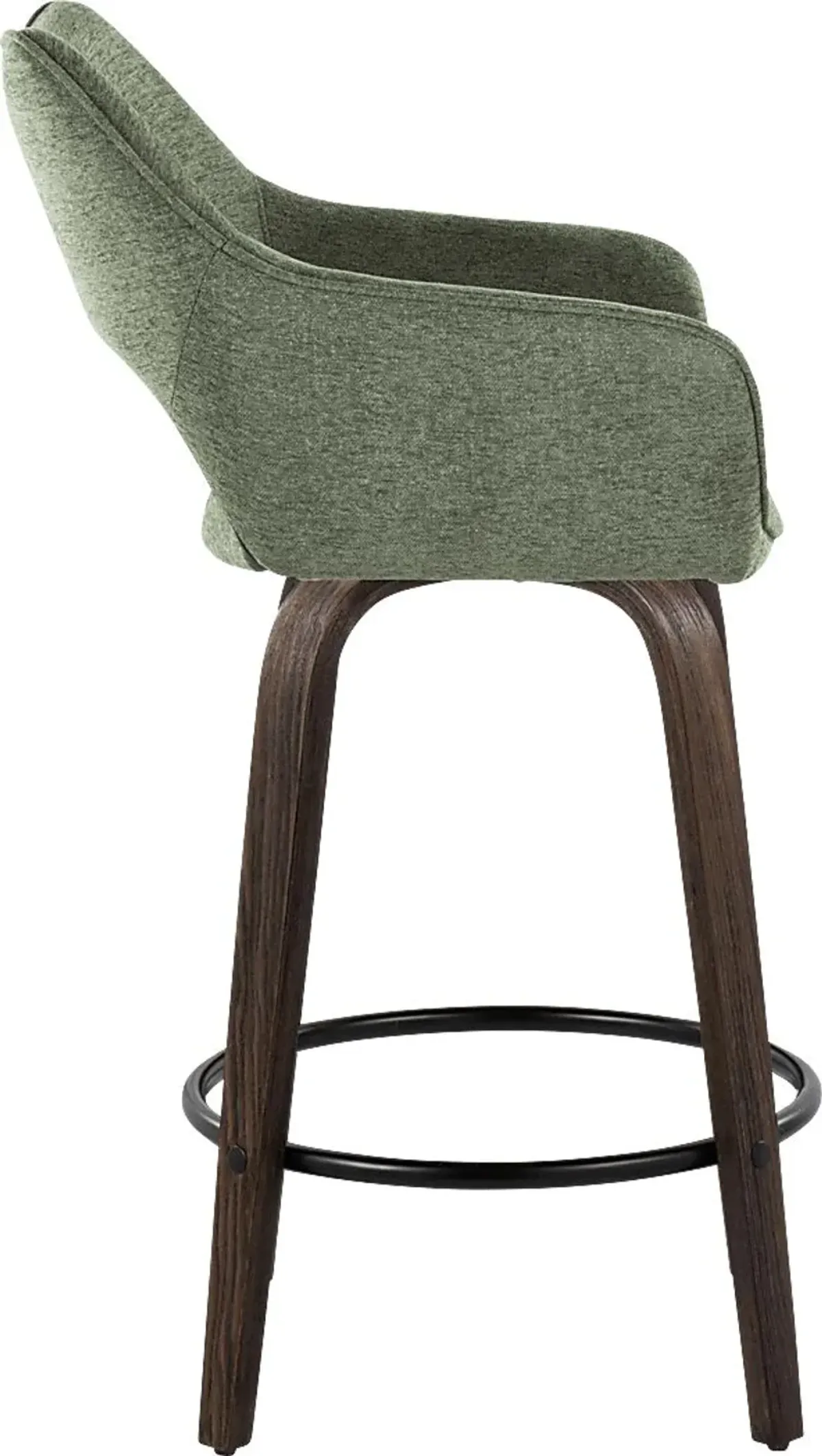 Ovur I Green Swivel Counter Height Stool, Set of 2