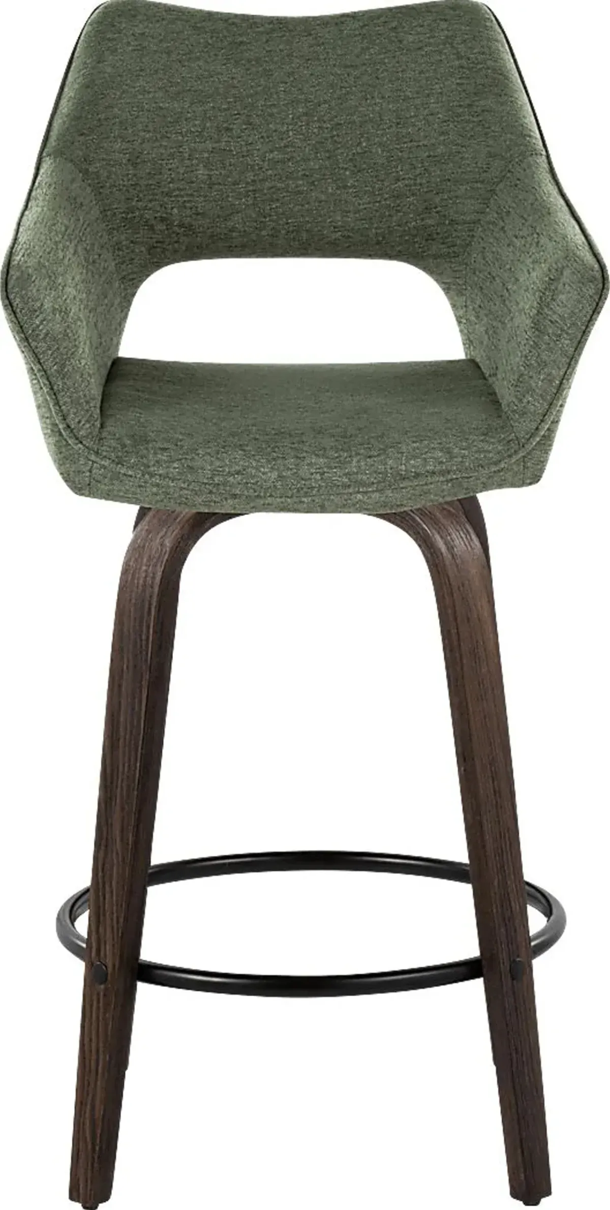 Ovur I Green Swivel Counter Height Stool, Set of 2