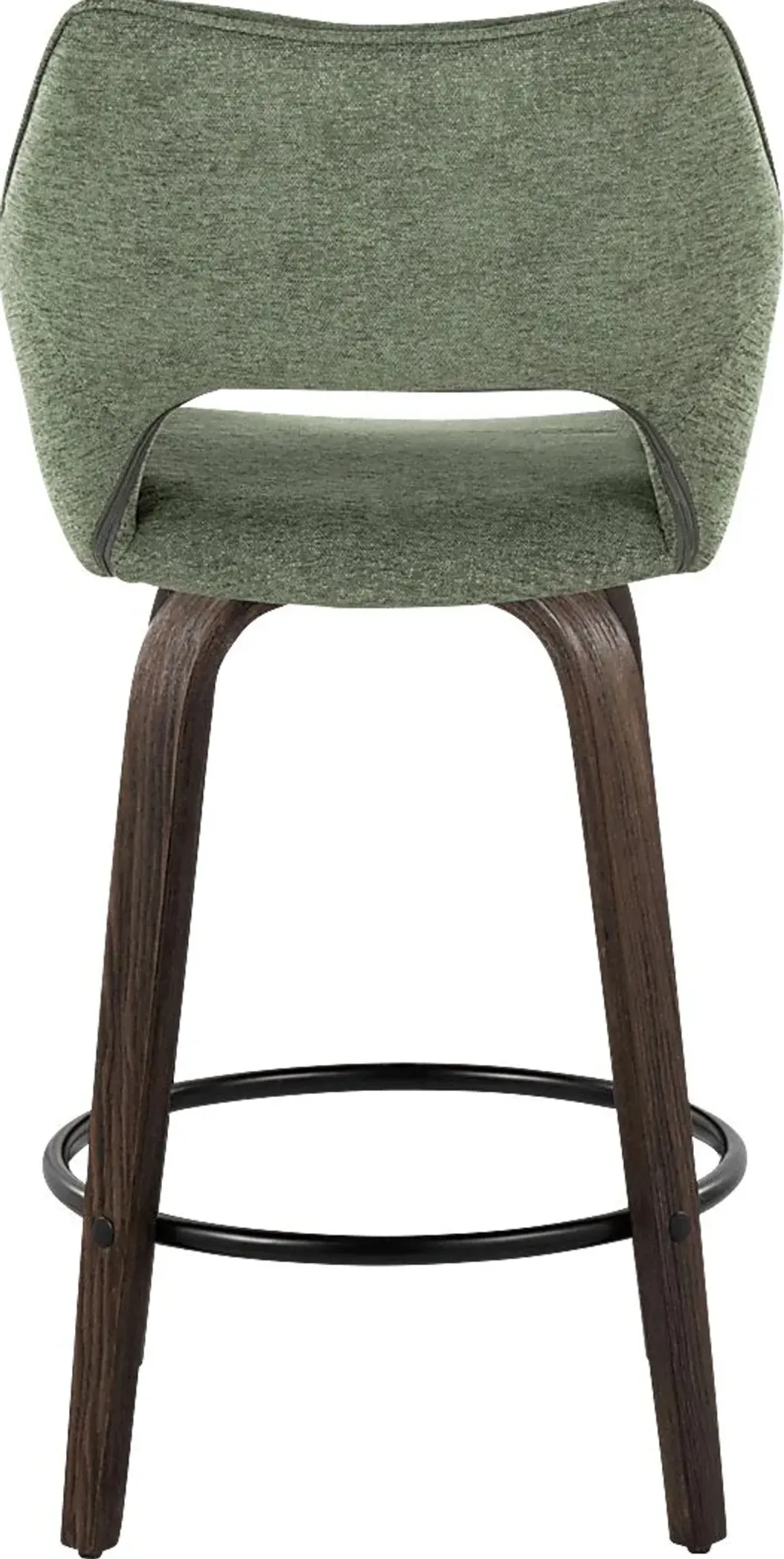 Ovur I Green Swivel Counter Height Stool, Set of 2