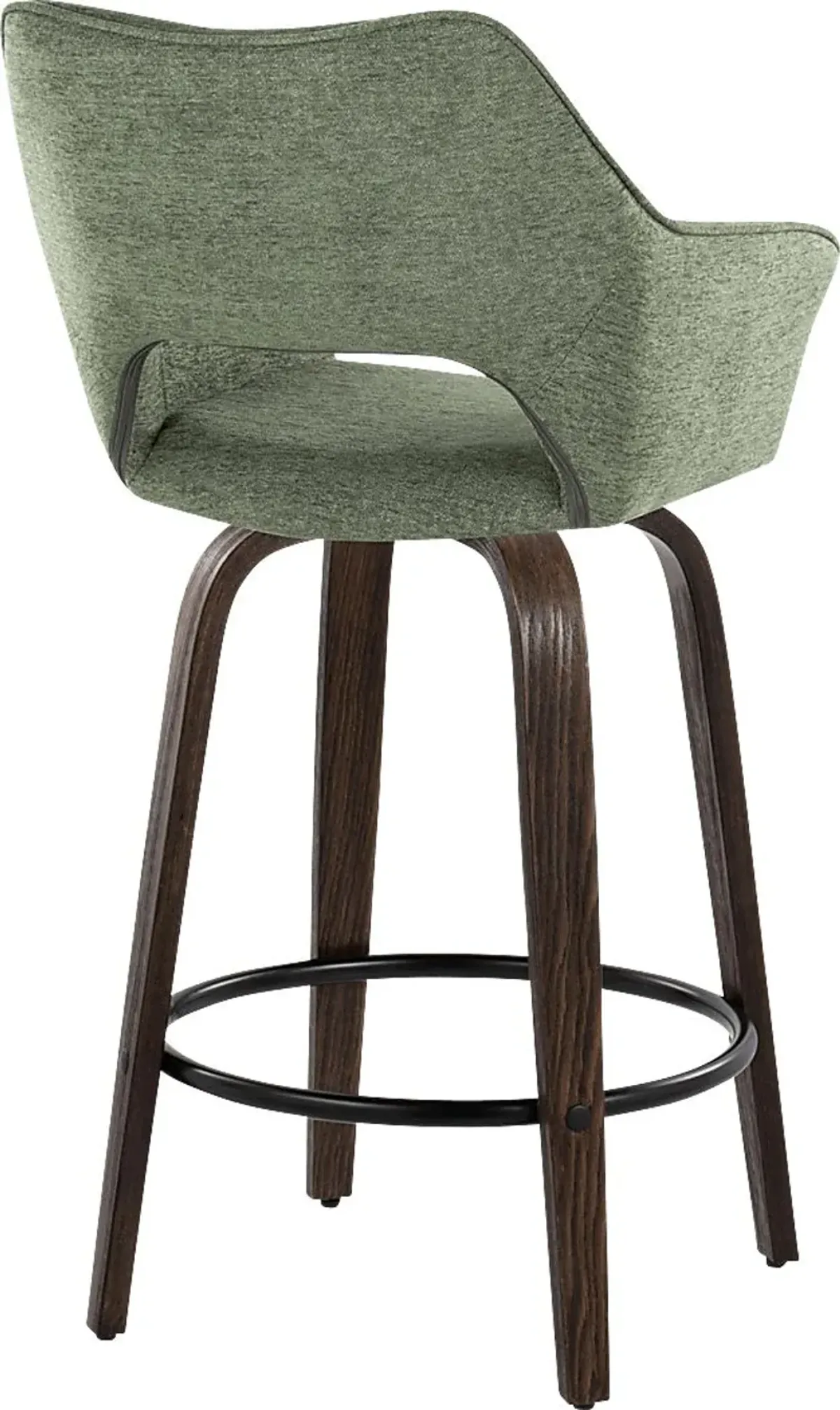 Ovur I Green Swivel Counter Height Stool, Set of 2