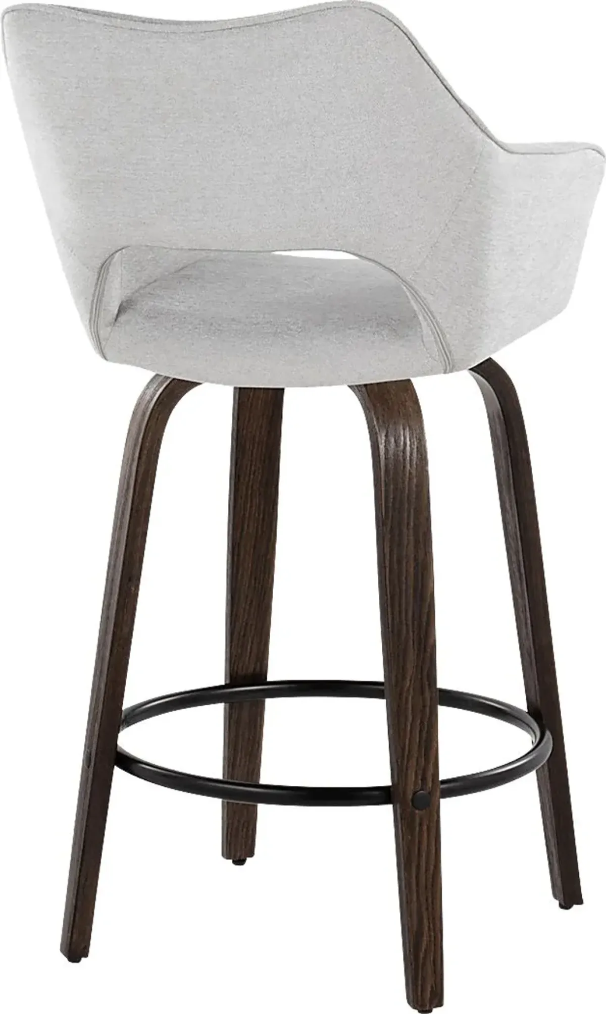 Ovur I Gray Swivel Counter Height Stool, Set of 2