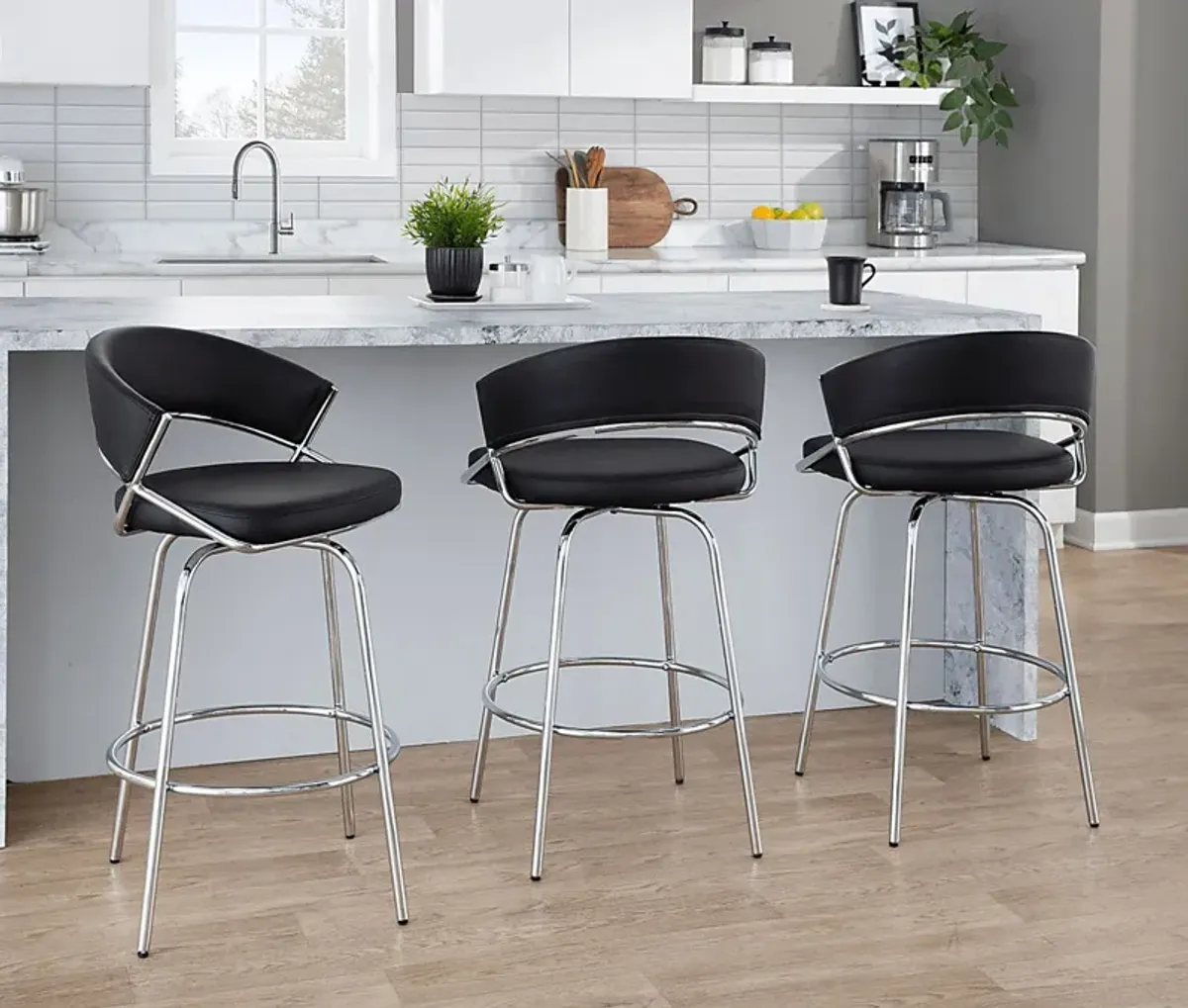 Harborson IV Black Counter Height Stool, Set of 2