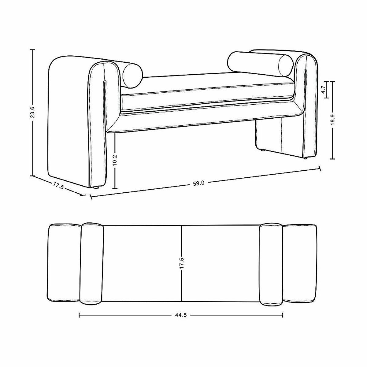 Huylars Gray Bench