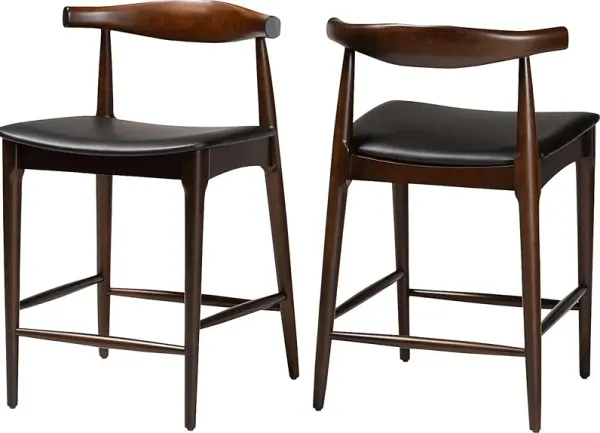 Joywood Black Counter Height Stool, Set of 2