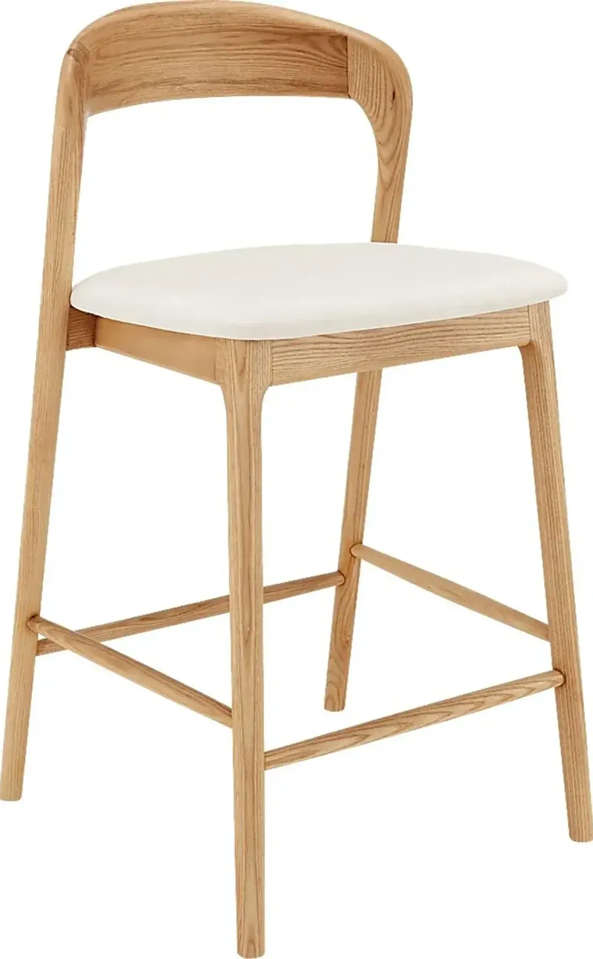 Shumway II White and Natural Counter Height Stool
