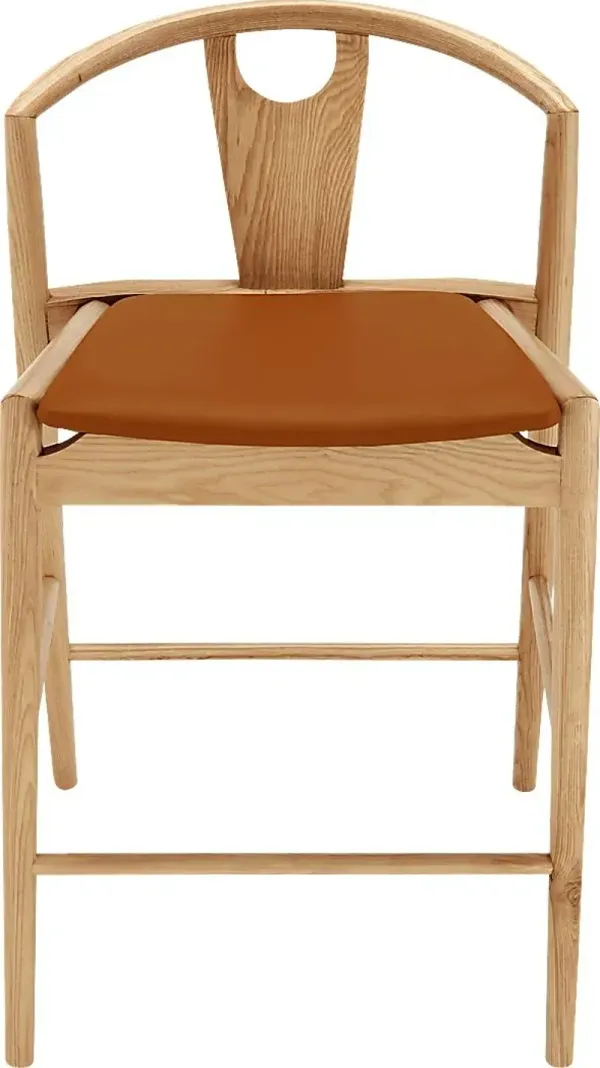 Iduna II Tan and Natural Counter Height Stool