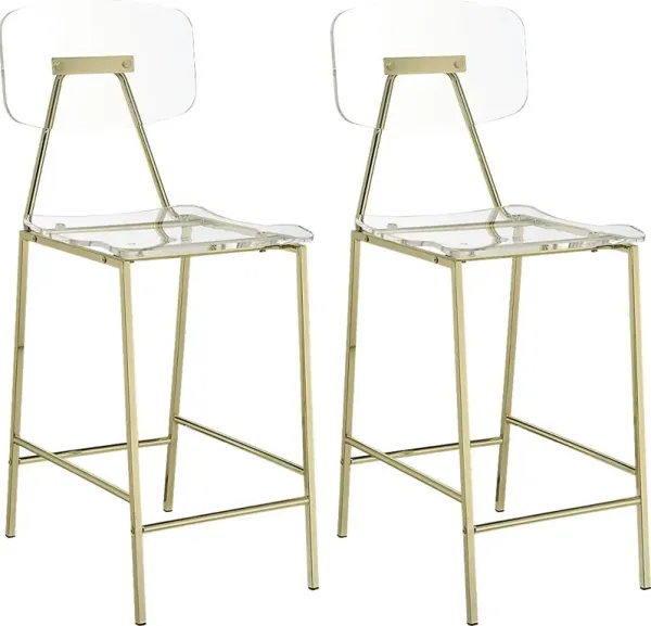 Hamdin I Clear Counter Height Stool, Set of 2