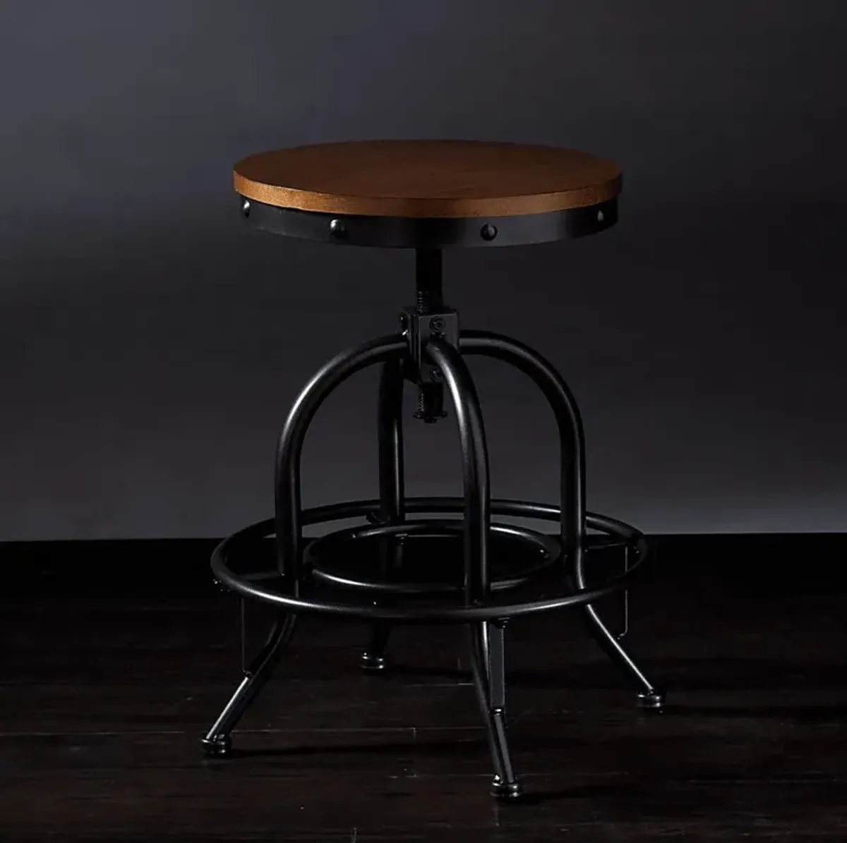 Godurn Black Adjustable Barstool