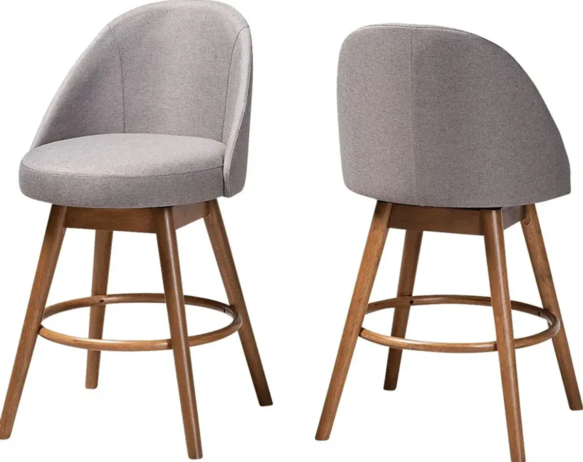 Honeybridge Gray Counter Height Stool, Set of 2