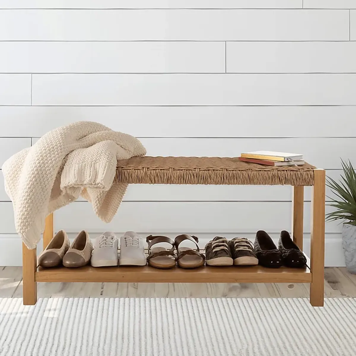 Zorvyn Natural Storage Bench