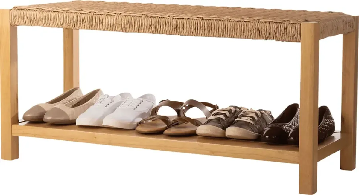 Zorvyn Natural Storage Bench