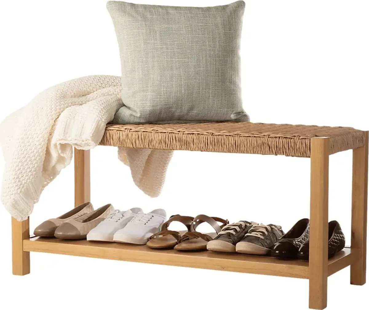 Zorvyn Natural Storage Bench