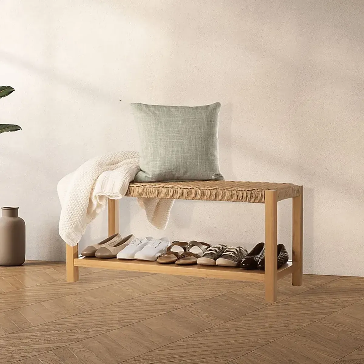 Zorvyn Natural Storage Bench