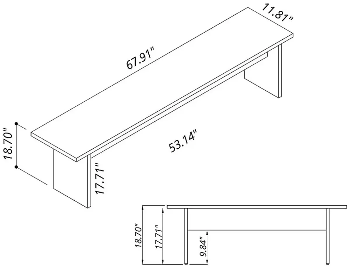 Mokema Gray Dining Bench