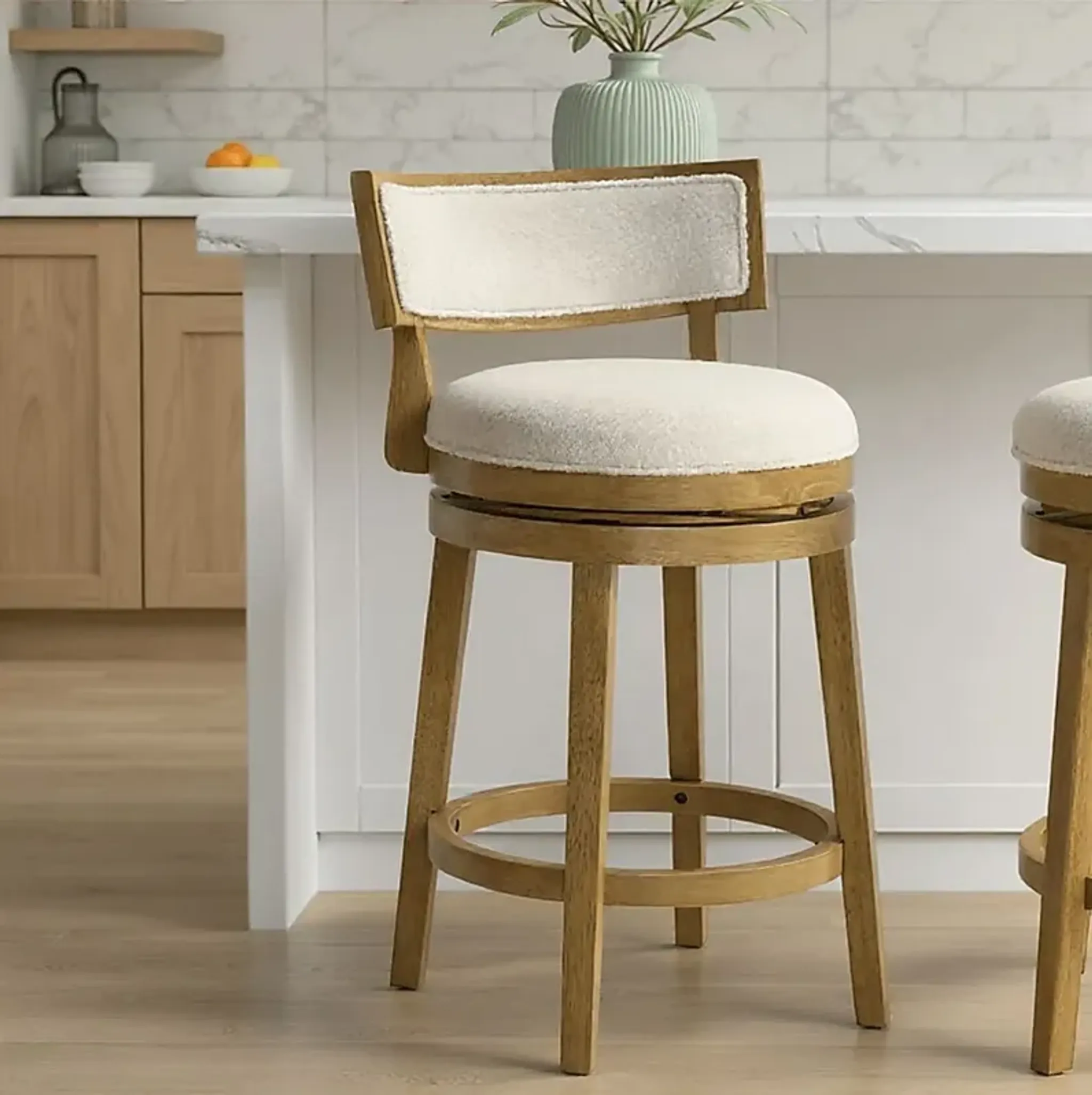 Ridgemark Natural Swivel Counter Height Stool | Furniture.com