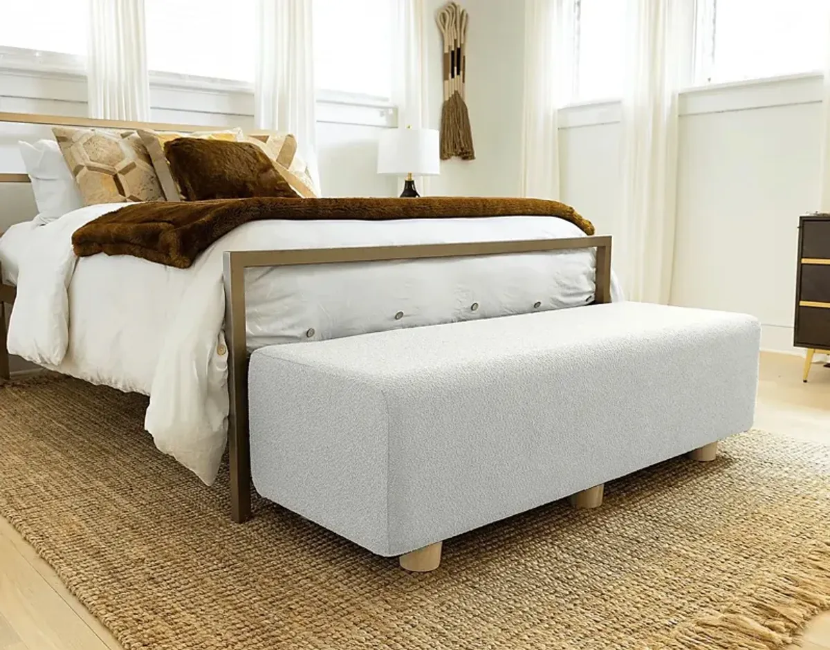 Bellemere White Queen Bed Bench