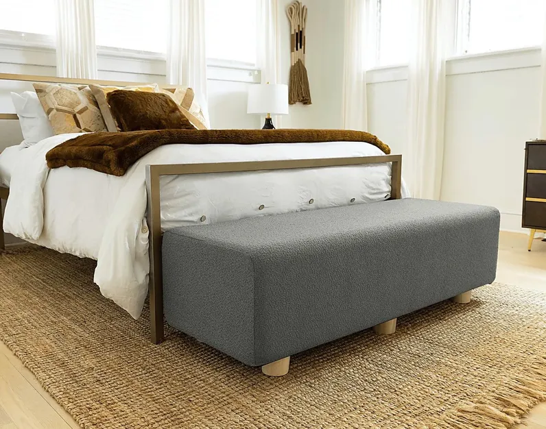 Bellemere Dark Gray Queen Bed Bench