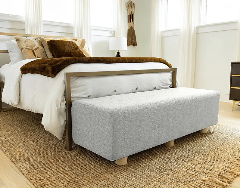 Bellemere Silver Queen Bed Bench