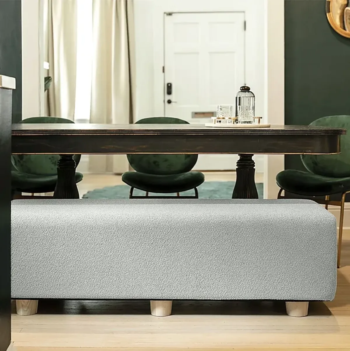 Bellemere Silver Queen Bed Bench