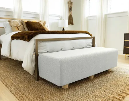Bellemere White King Bed Bench