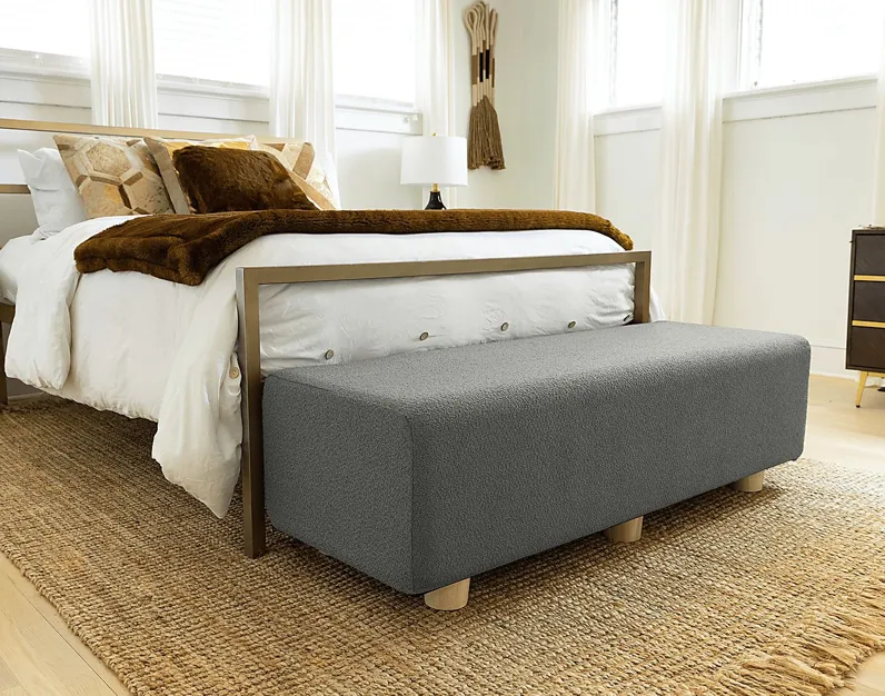 Bellemere Dark Gray King Bed Bench