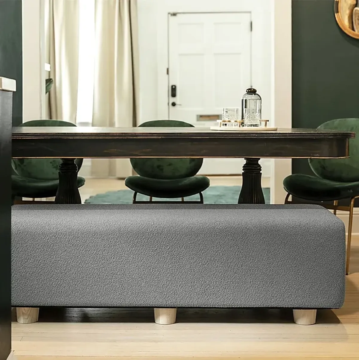 Bellemere Dark Gray King Bed Bench