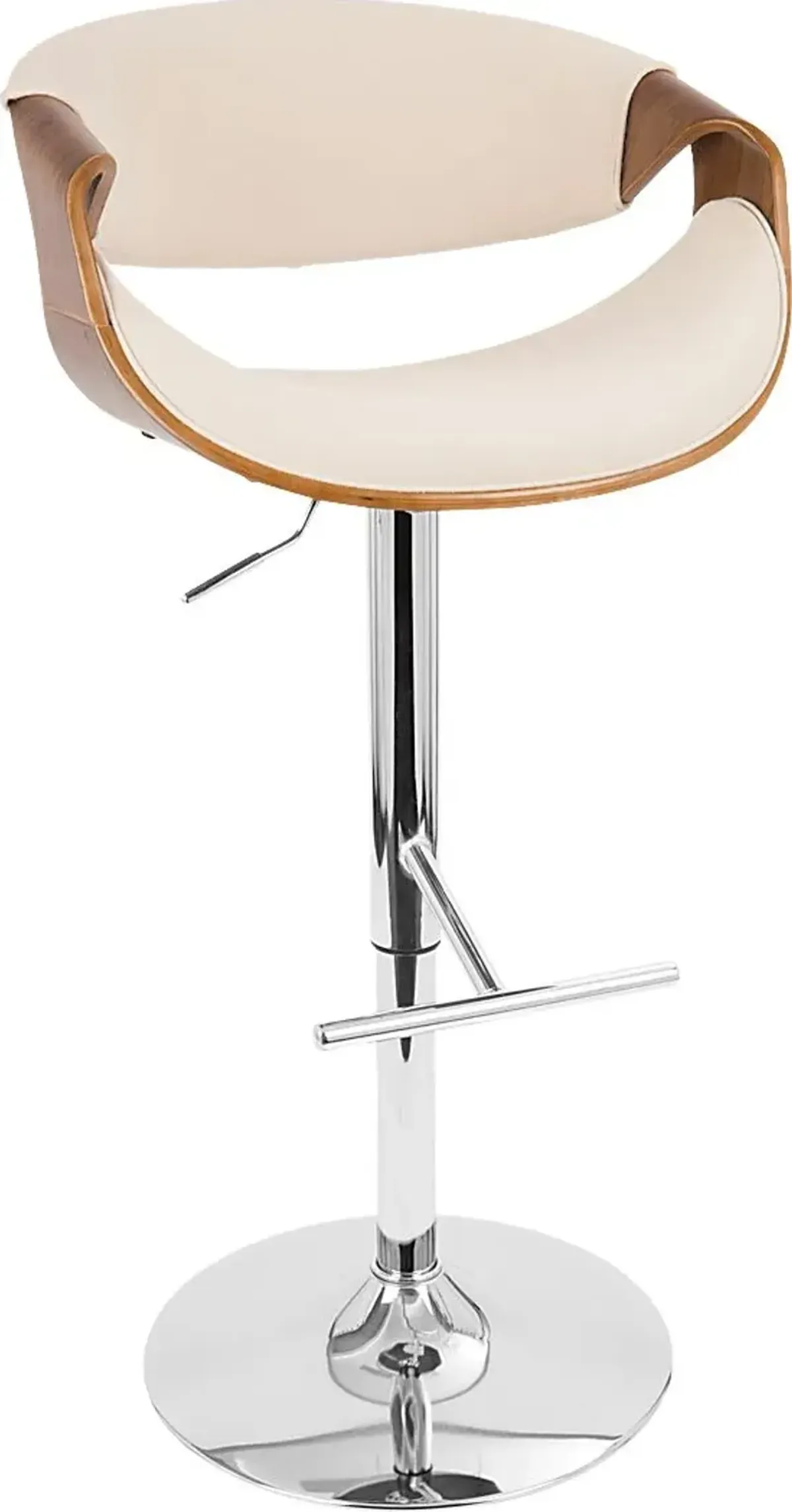 Trefore Cream Adjustable Swivel Barstool, Set of 3