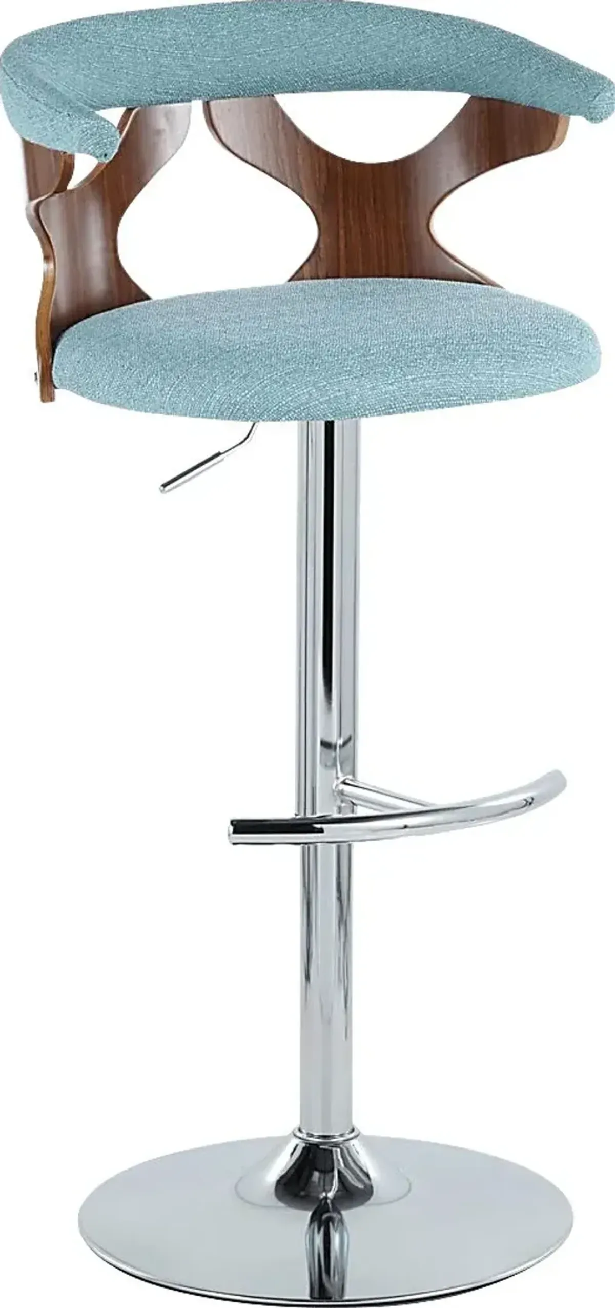 Wyndmoor VIII Teal Adjustable Swivel Barstool, Set of 3