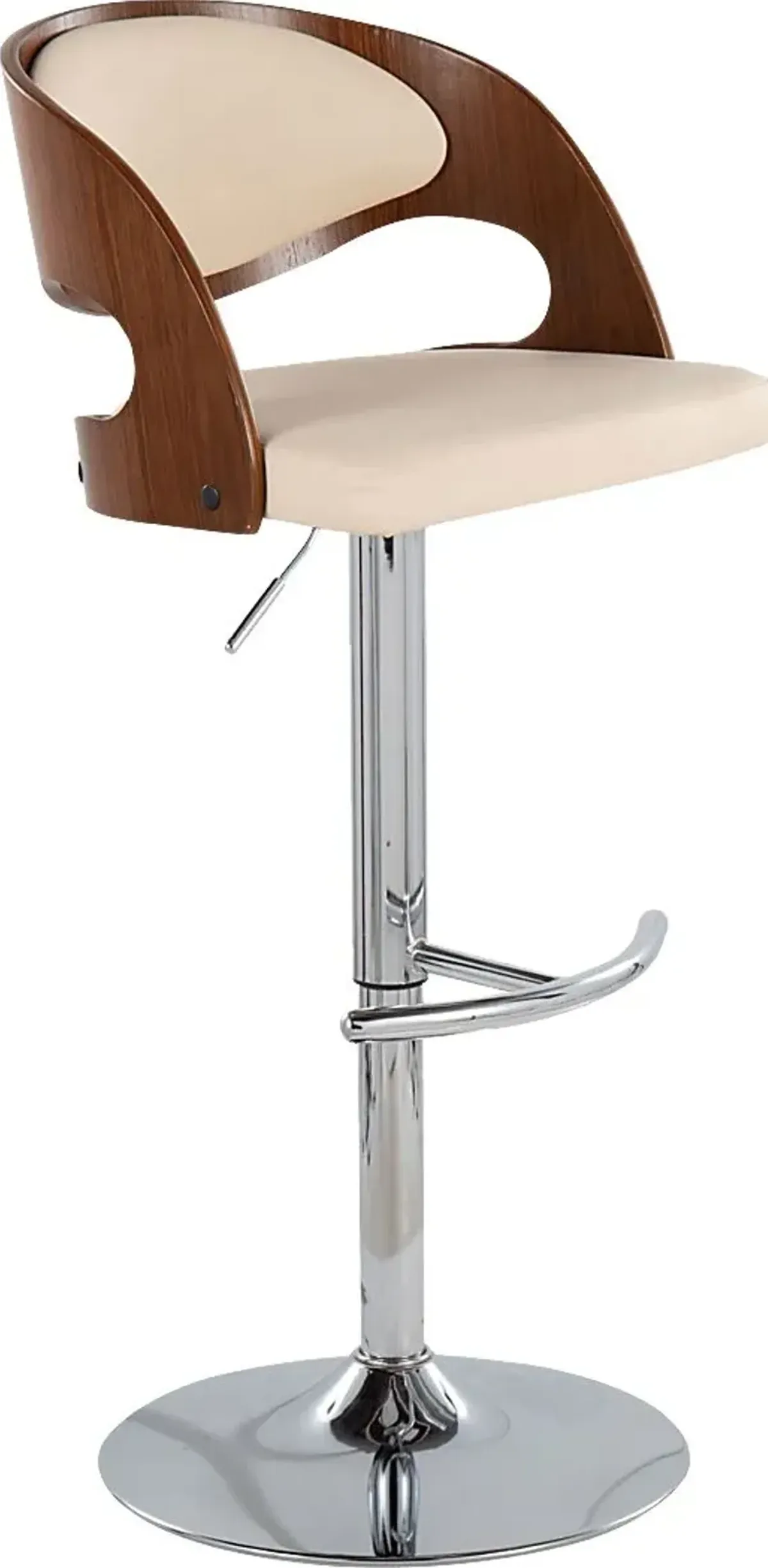 Tescord IV Cream Adjustable Swivel Barstool, Set of 3