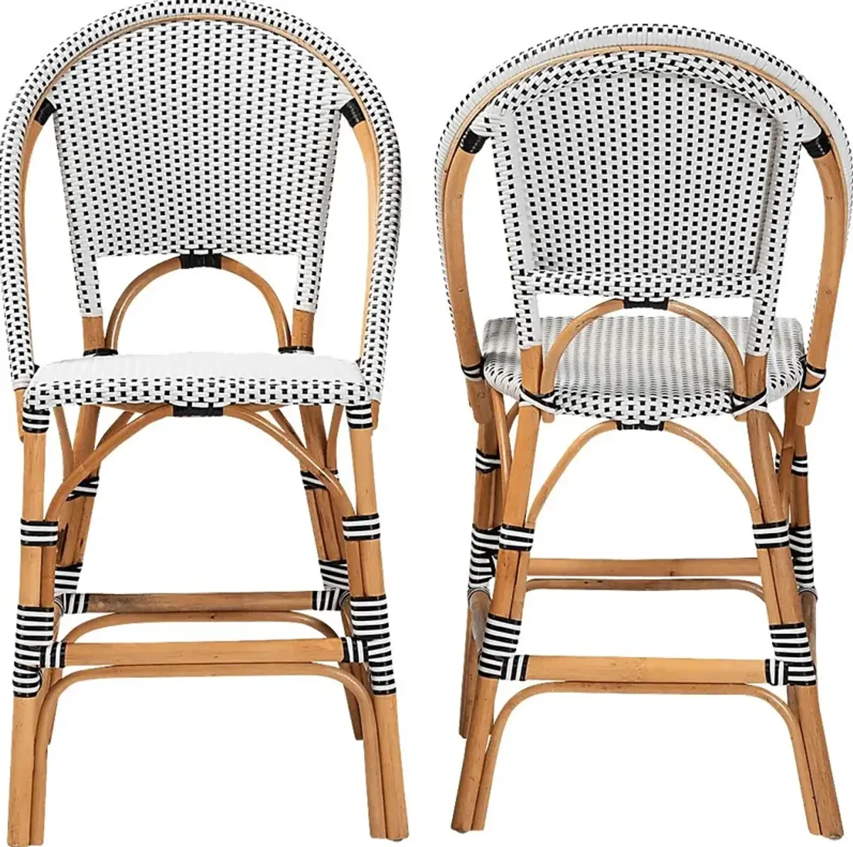 Bandyn Black and White Counter Height Stool, Set of 2