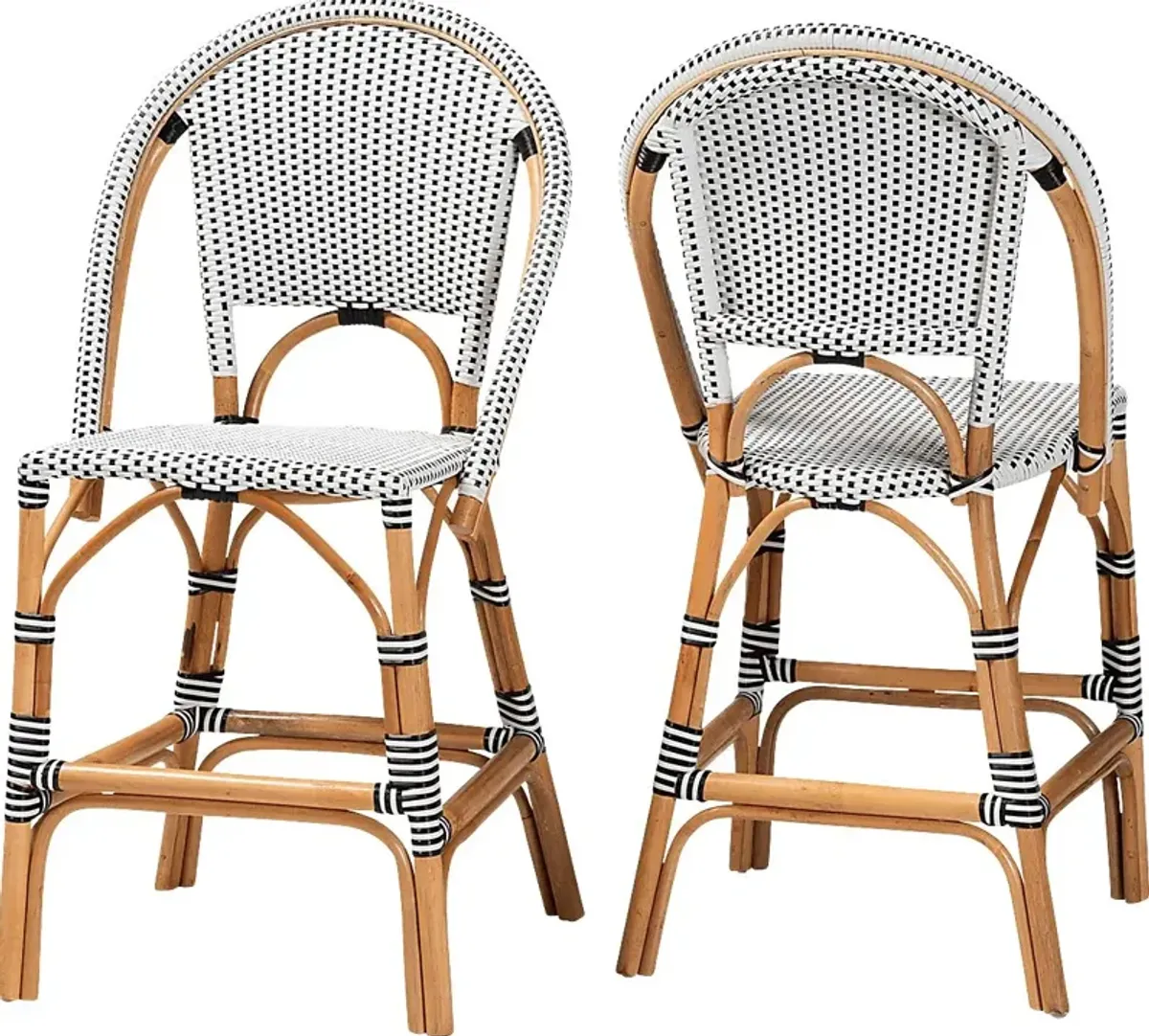 Bandyn Black and White Counter Height Stool, Set of 2