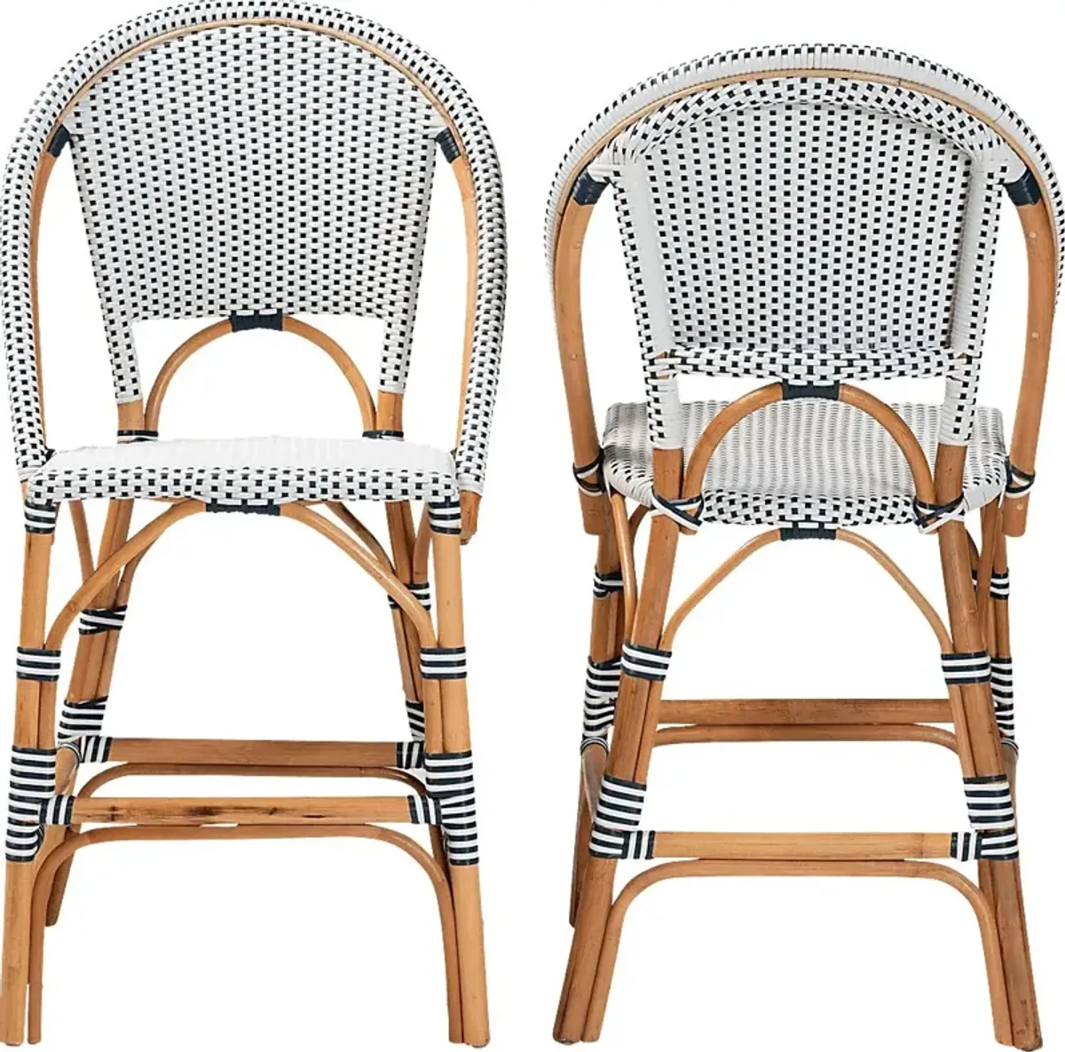 Bandyn Navy and White Counter Height Stool, Set of 2