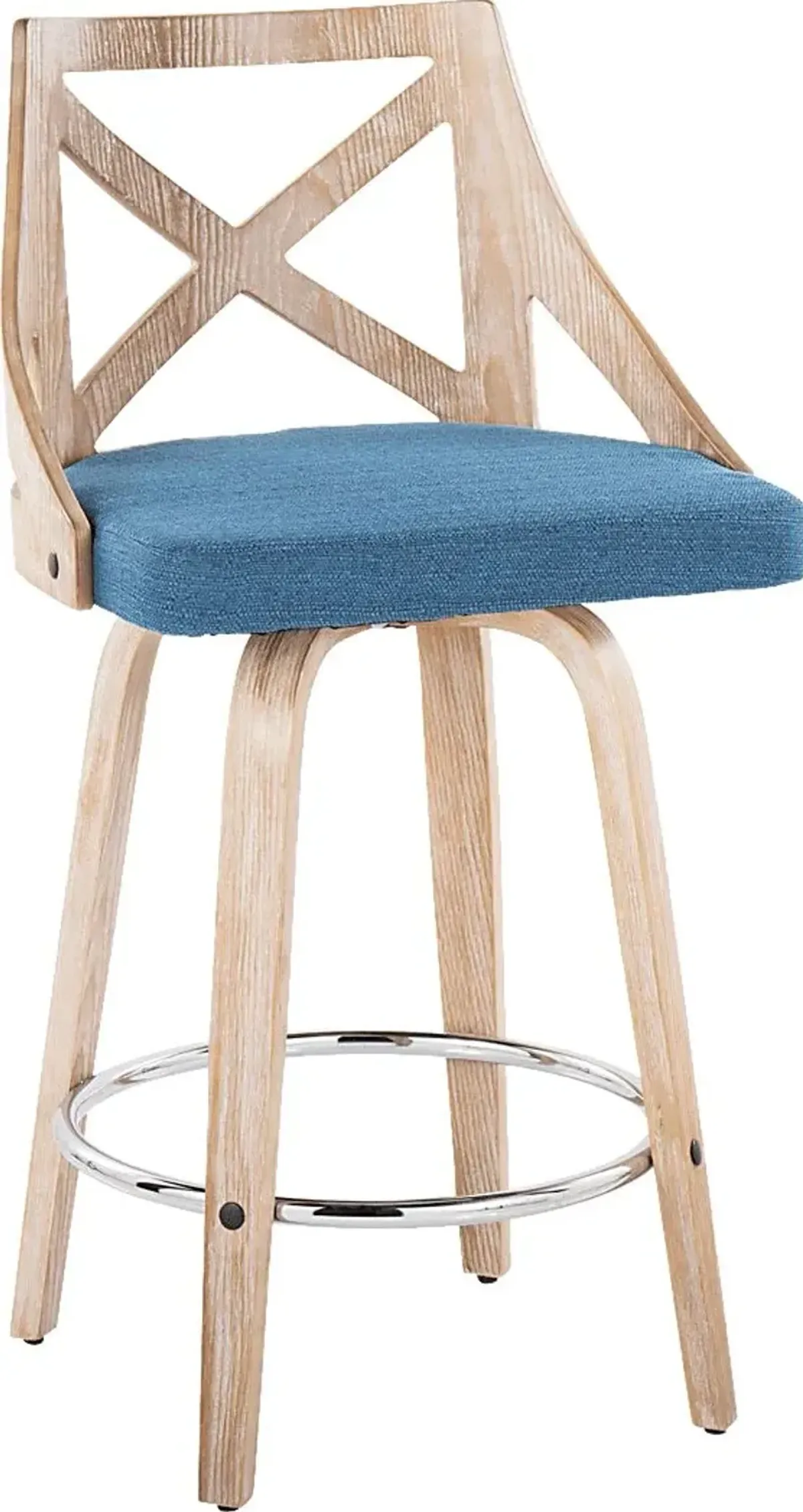 Hasbrouck III Blue Swivel Counter Height Stool, Set of 2