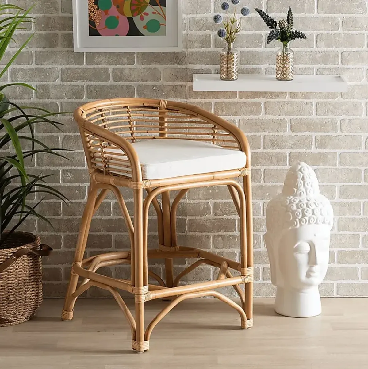 Evasel Brown Counter Stool