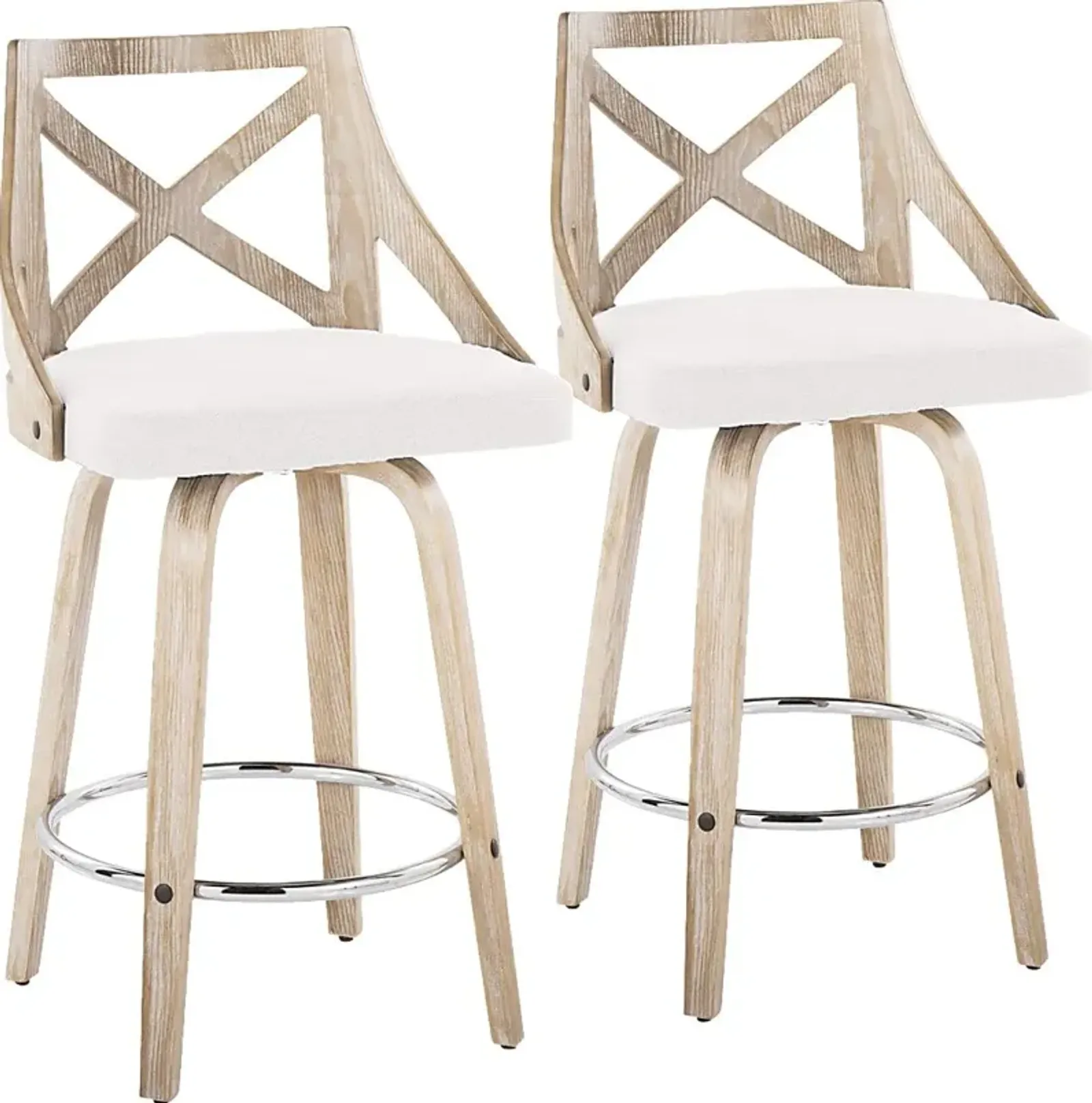 Hasbrouck III Cream Swivel Counter Height Stool, Set of 2