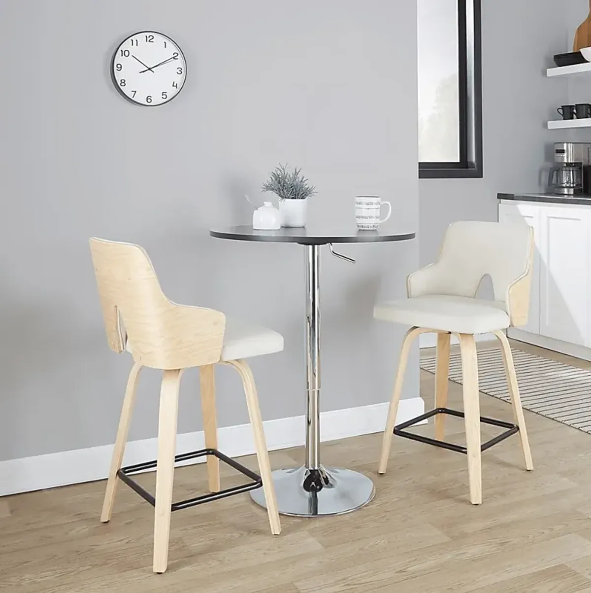 Gadson I Cream Swivel Counter Height Stool, Set of 2