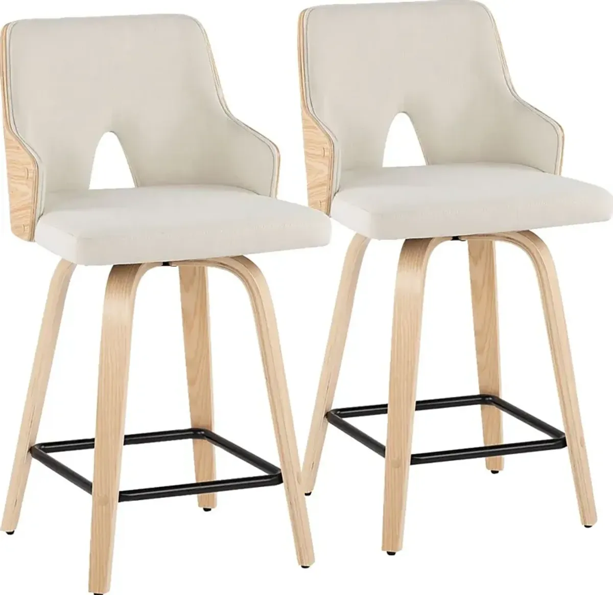 Gadson I Cream Swivel Counter Height Stool, Set of 2