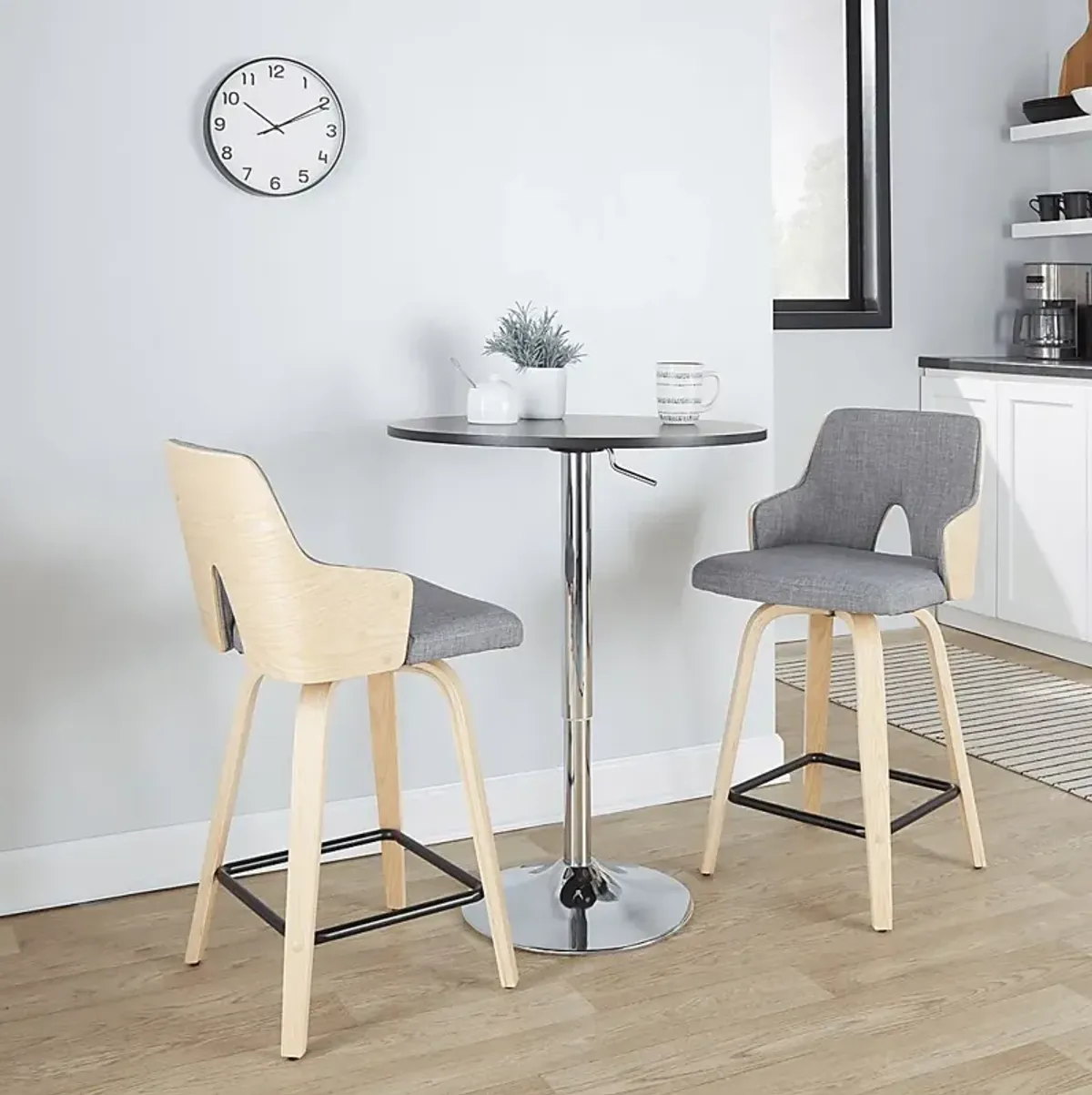 Gadsen I Gray Swivel Counter Height Stool, Set of 2